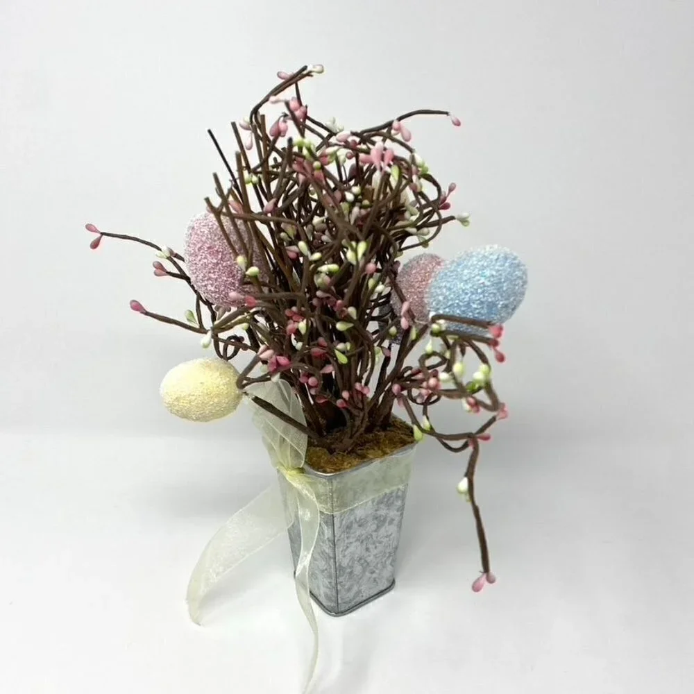 Target Easter Frosted Egg Bouquet Farmhouse Tin Vase Decor